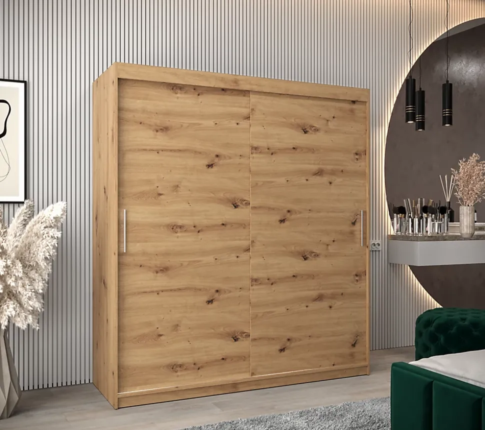 Armoire TOKYO à portes coulissantes H. 200 x L. 180 x P. 62, 2 portes