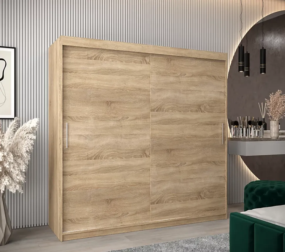 Armoire TOKYO à portes coulissantes H. 200 x L. 200 x P. 62, 2 portes
