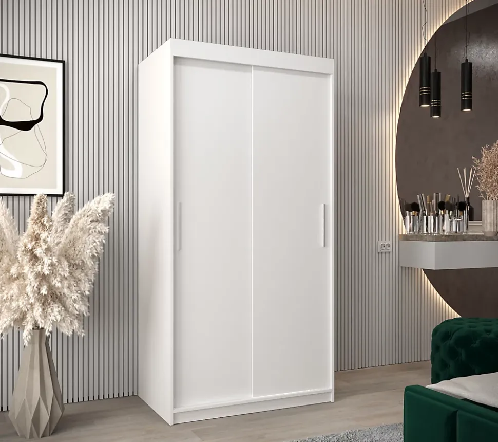 Armoire TOKYO à portes coulissantes H. 200 x L. 100 x P. 62, 2 portes