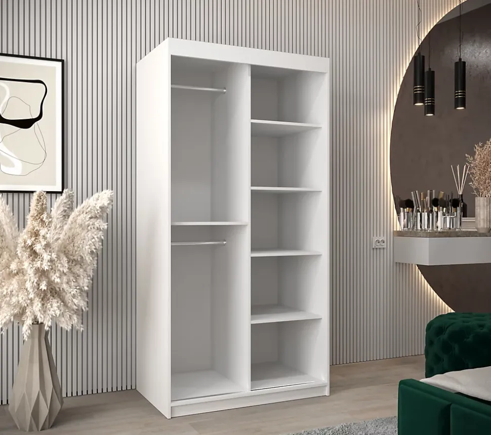 Armoire TOKYO à portes coulissantes H. 200 x L. 100 x P. 62, 2 portes