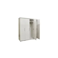Armoire TOM 4 portes Blanc L160 x H183 cm Penderie intégrée