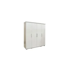 Armoire TOM 4 portes Blanc L160 x H183 cm Penderie intégrée