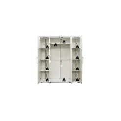 Armoire TOM 4 portes Blanc L160 x H183 cm Penderie intégrée