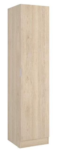Armoire étroite avec porte en panneaux de particules mélaminés coloris chêne - Longueur 41 x Profondeur 52 x Hauteur 184 cm