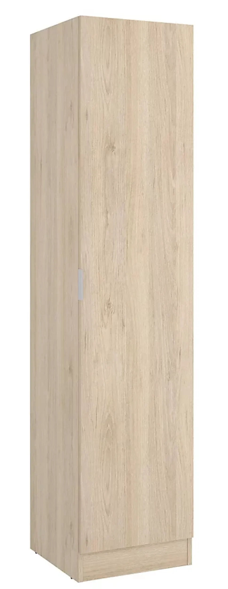 Armoire étroite avec porte en panneaux de particules mélaminés coloris chêne - Longueur 41 x Profondeur 52 x Hauteur 184 cm