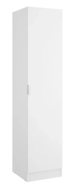 Armoire étroite avec porte en panneaux de particules mélaminés coloris blanc - Longueur 41 x Profondeur 52 x Hauteur 184 cm