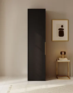 Armoire une porte avec tringle 50 cm FRAME noir