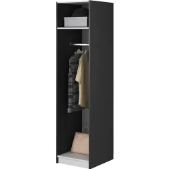 Armoire une porte avec tringle 50 cm FRAME noir