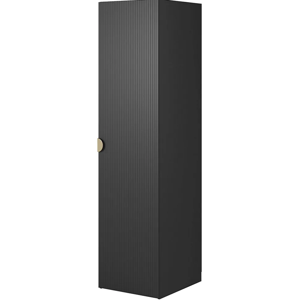 Armoire une porte avec tringle 50 cm FRAME noir