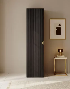Armoire une porte avec tringle 50 cm FRAME noir