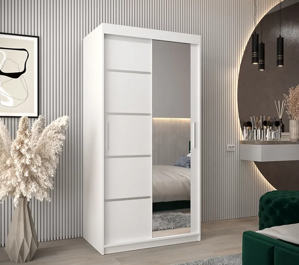 Armoire Verona 2 a portes coulissantes H. 200 x L. 100 x P. 62 2 portes