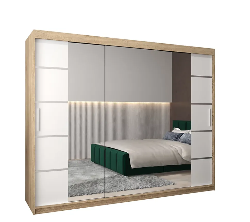 Armoire Verona 4 a portes coulissantes H. 200 x L. 250 x P. 62 3 portes