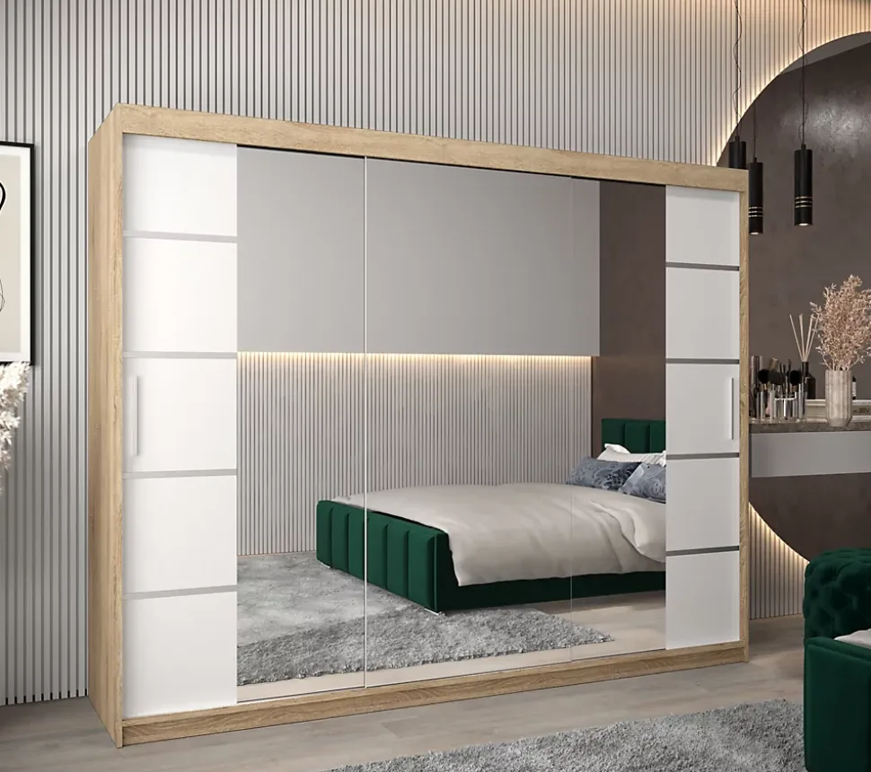 Armoire Verona 4 a portes coulissantes H. 200 x L. 250 x P. 62 3 portes