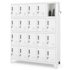 Armoire vestiaire à casiers ROBERT 1360 x 1720 x 450 mm blanc