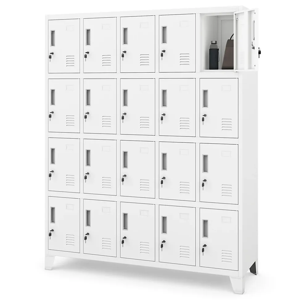 Armoire vestiaire à casiers ROBERT 1360 x 1720 x 450 mm blanc
