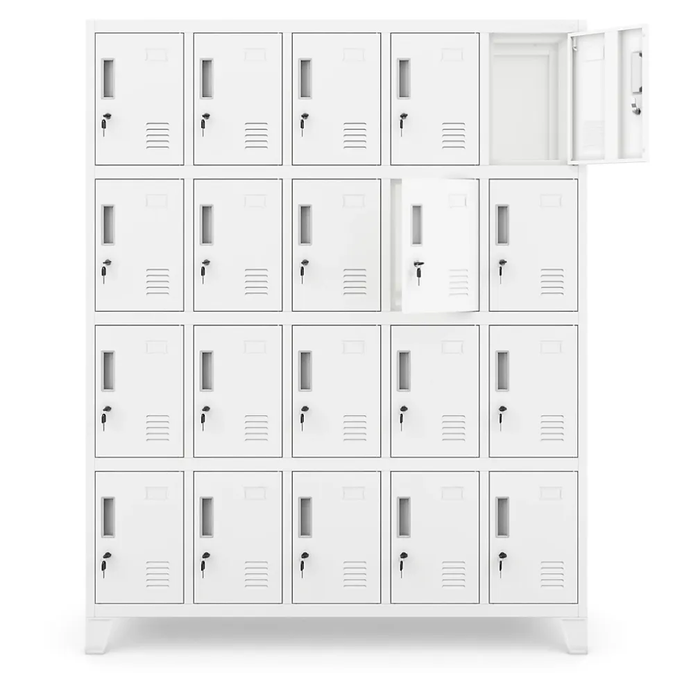 Armoire vestiaire à casiers ROBERT 1360 x 1720 x 450 mm blanc