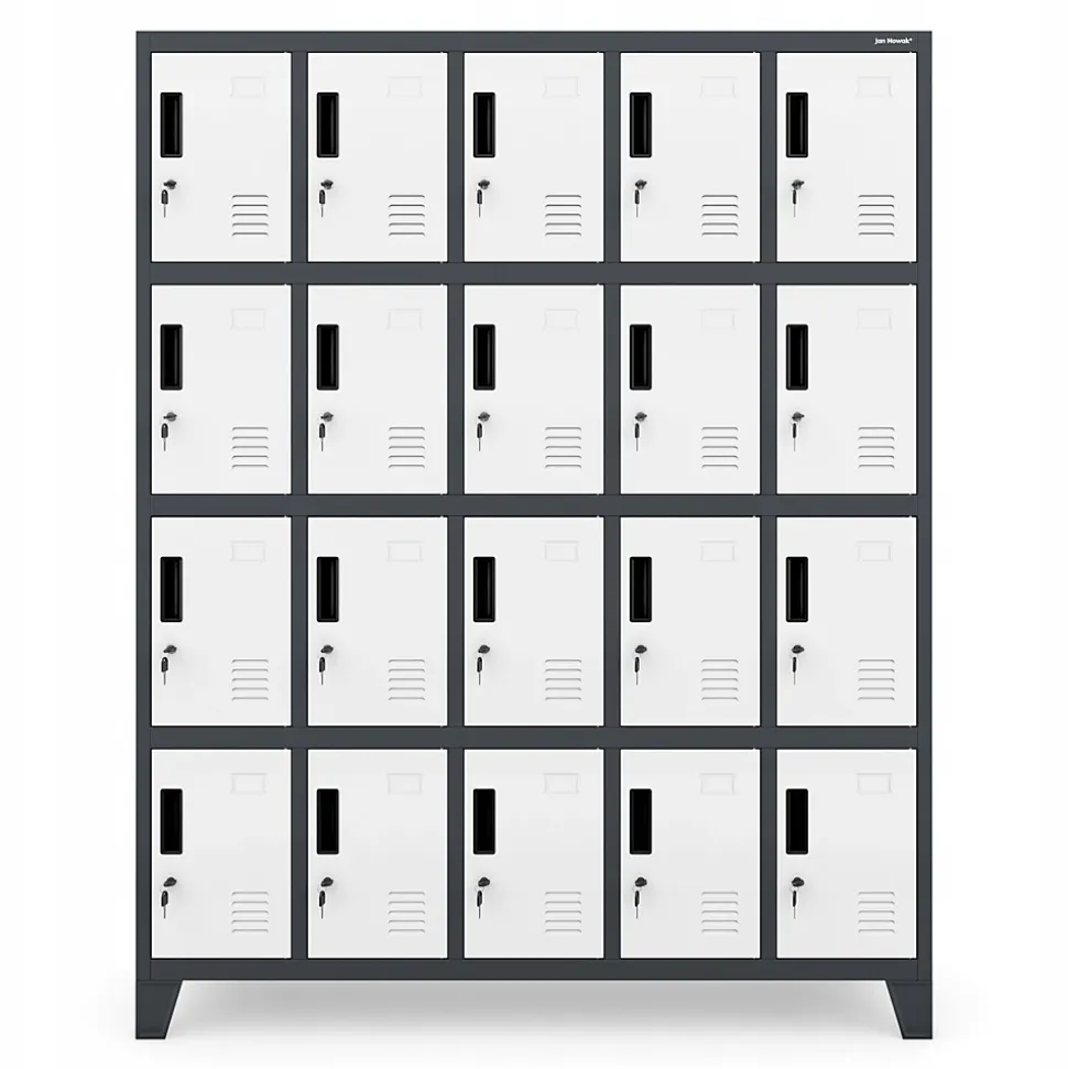 Armoire vestiaire à casiers ROBERT 1360 x 1720 x 450 mm blanc