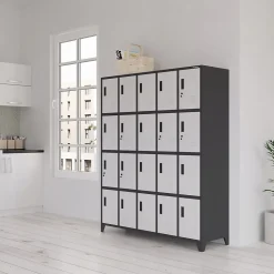 Armoire vestiaire à casiers ROBERT 1360 x 1720 x 450 mm blanc