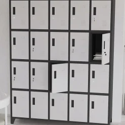 Armoire vestiaire à casiers ROBERT 1360 x 1720 x 450 mm blanc