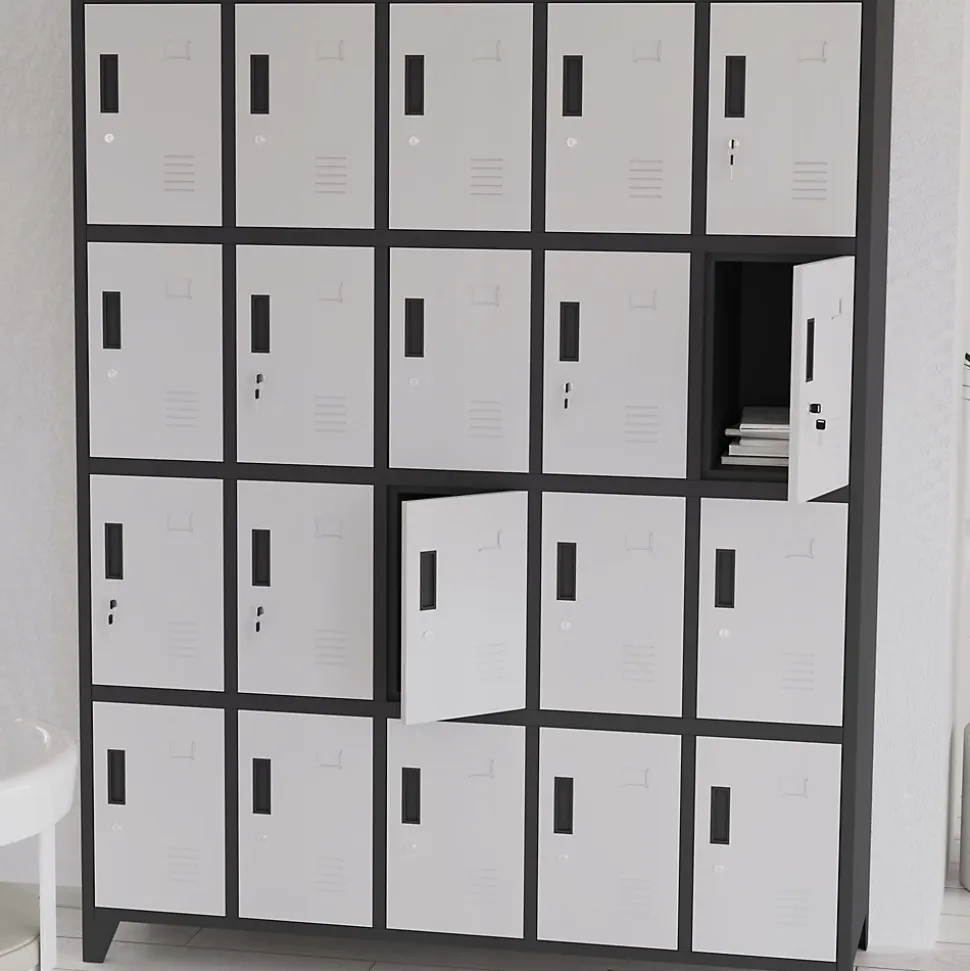 Armoire vestiaire à casiers ROBERT 1360 x 1720 x 450 mm blanc