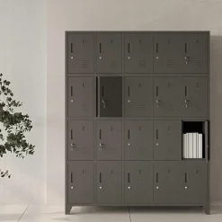 Armoire vestiaire à casiers ROBERT 1360 x 1720 x 450 mm anthracite