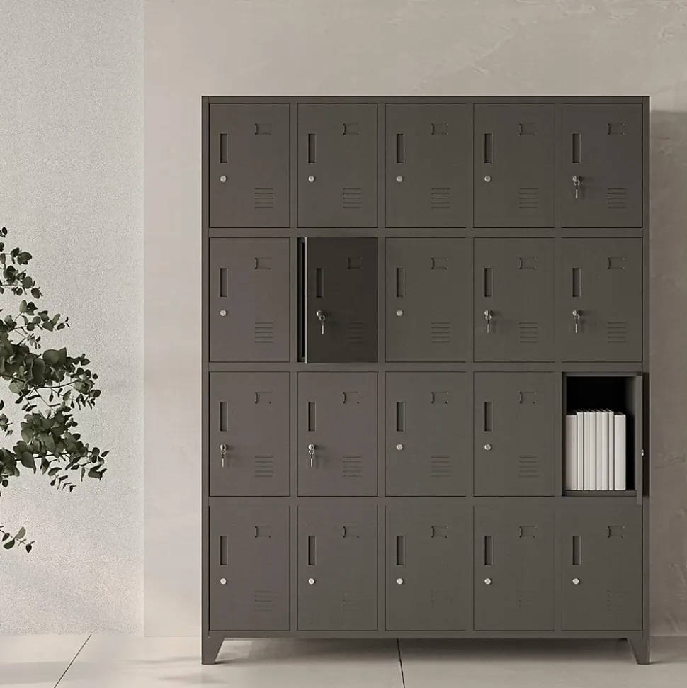 Armoire vestiaire à casiers ROBERT 1360 x 1720 x 450 mm anthracite