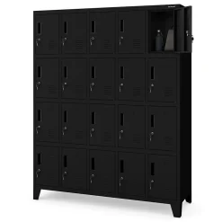 Armoire vestiaire à casiers ROBERT 1360 x 1720 x 450 mm noir
