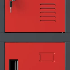 Armoire vestiaire à casiers ROBERT 1360 x 1720 x 450 mm rouge