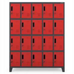 Armoire vestiaire à casiers ROBERT 1360 x 1720 x 450 mm rouge