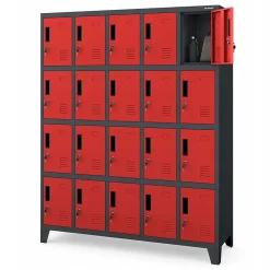 Armoire vestiaire à casiers ROBERT 1360 x 1720 x 450 mm rouge