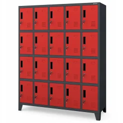 Armoire vestiaire à casiers ROBERT 1360 x 1720 x 450 mm rouge