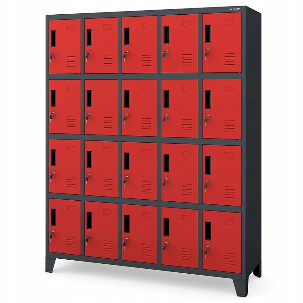 Armoire vestiaire à casiers ROBERT 1360 x 1720 x 450 mm rouge