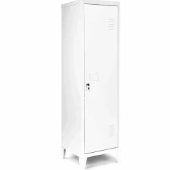 Armoire vestiaire ESTER 1 porte métal blanc design industriel