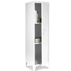 Armoire vestiaire ESTER 1 porte métal blanc design industriel
