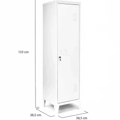 Armoire vestiaire ESTER 1 porte métal blanc design industriel