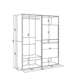 Armoire Vestiaire ouvert meuble chaussures 120x35x145cm couleur gris