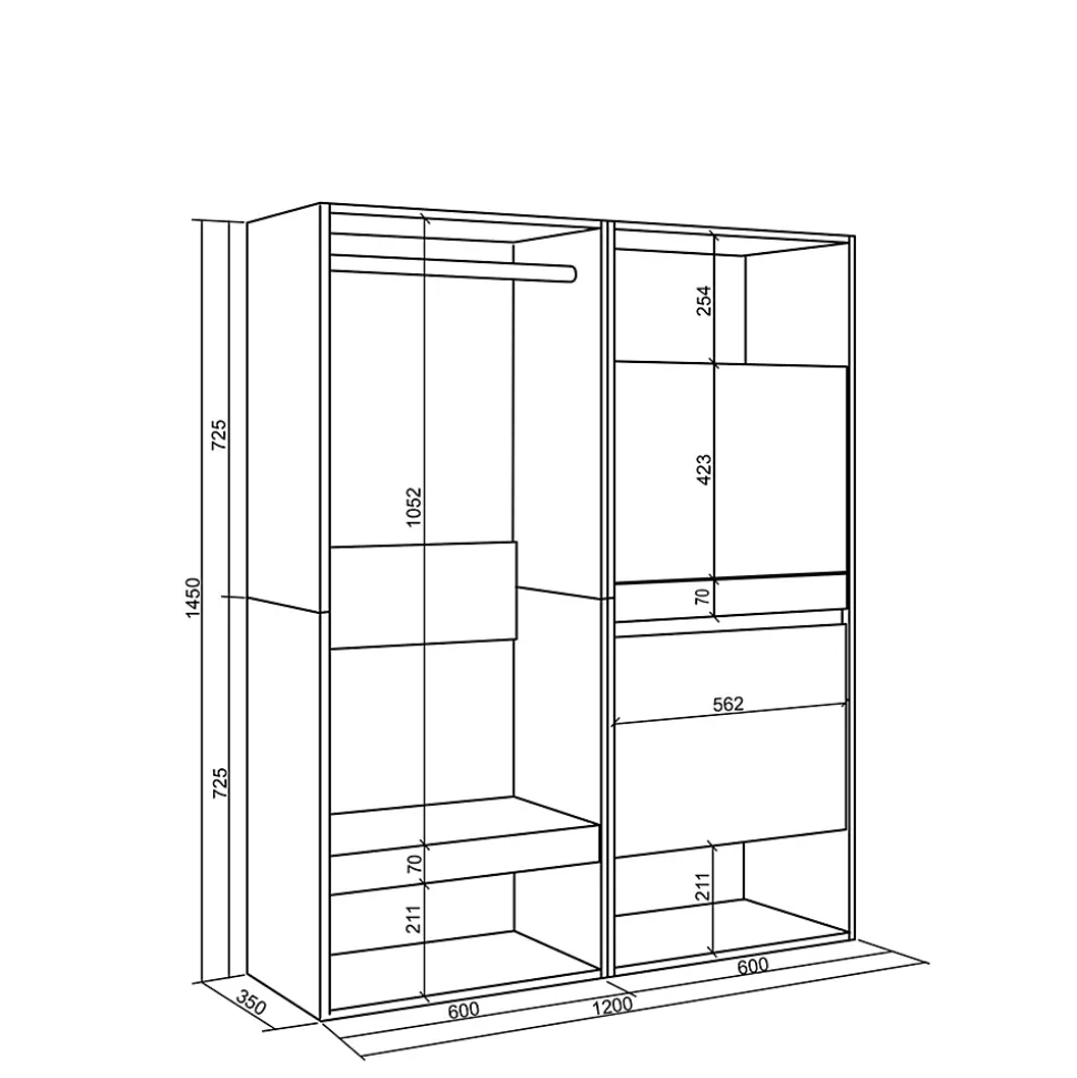 Armoire Vestiaire ouvert meuble chaussures 120x35x145cm couleur gris