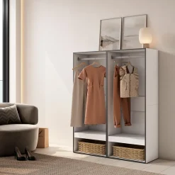 Armoire Vestiaire ouvert 120x35x145cm couleur blanc