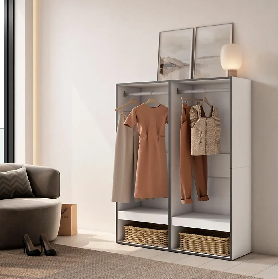 Armoire Vestiaire ouvert 120x35x145cm couleur blanc