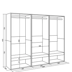 Armoire Vestiaire ouvert 180x35x145cm couleur gris ciment