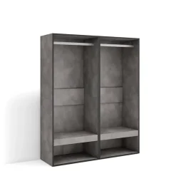 Armoire Vestiaire ouvert 120x35x145cm couleur gris ciment