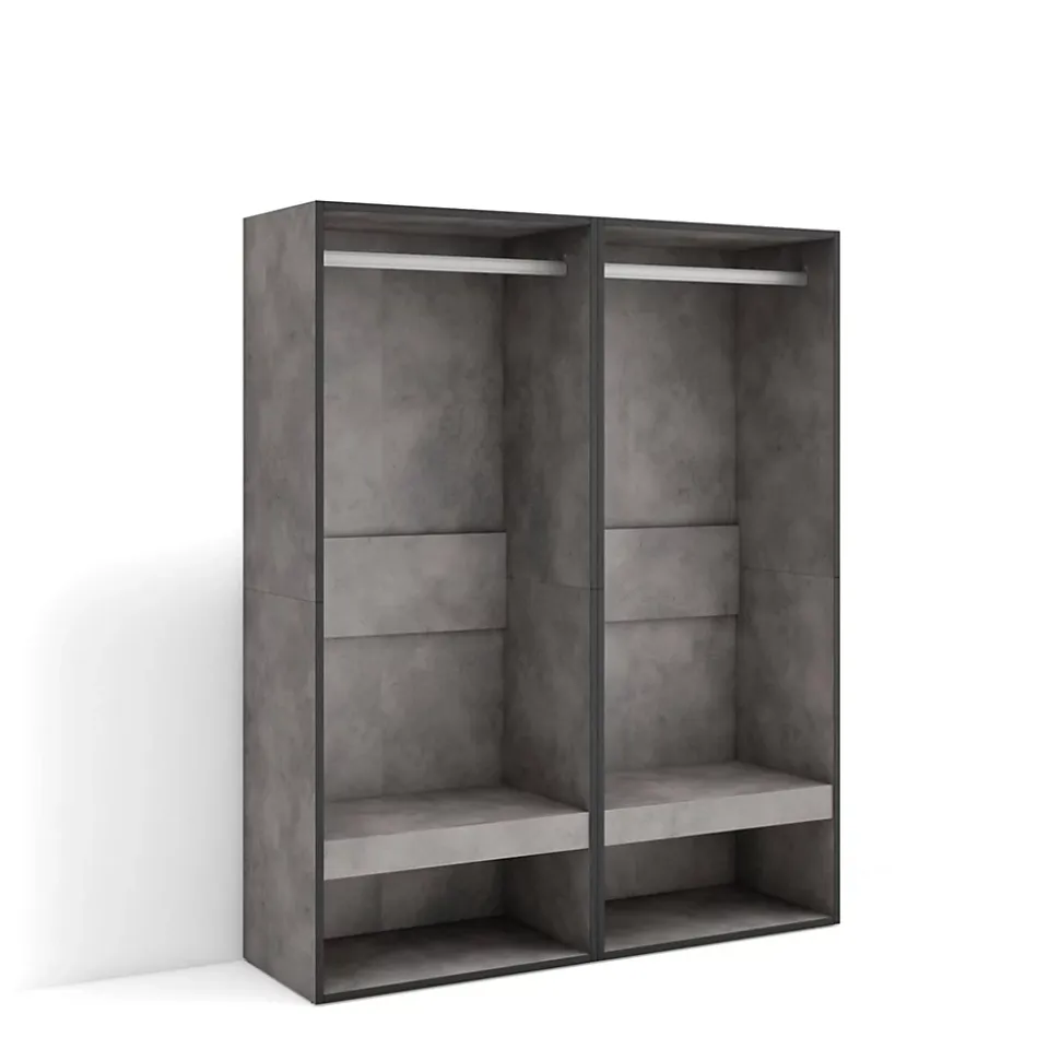 Armoire Vestiaire ouvert 120x35x145cm couleur gris ciment