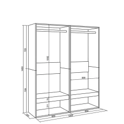 Armoire Vestiaire ouvert 120x35x145cm couleur gris ciment