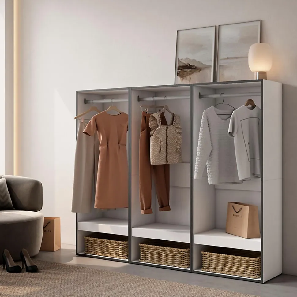 Armoire Vestiaire ouvert 180x35x145cm couleur blanc