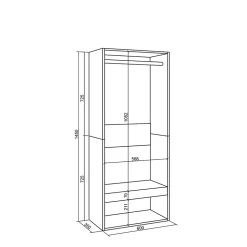 Armoire Vestiaire ouvert 60x35x145cm couleur chêne