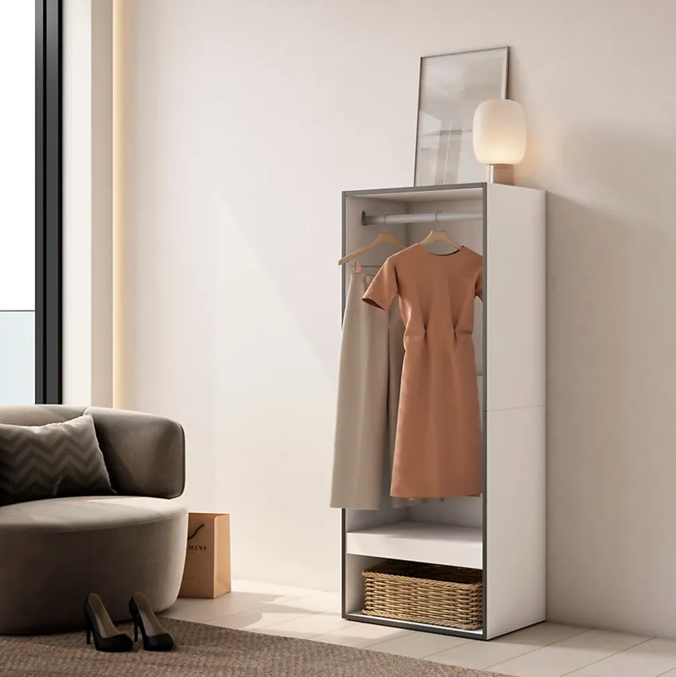 Armoire Vestiaire ouvert 60x35x145cm couleur blanc