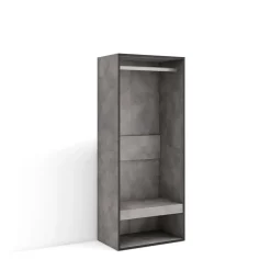 Armoire Vestiaire ouvert 60x35x145cm couleur gris ciment