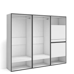 Armoire Vestiaire ouvert meuble chaussures 180x35x145cm couleur blanc