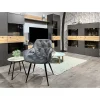Armoire vitrée 2 portes ouverture droite décor bois et gris - MARBELLA