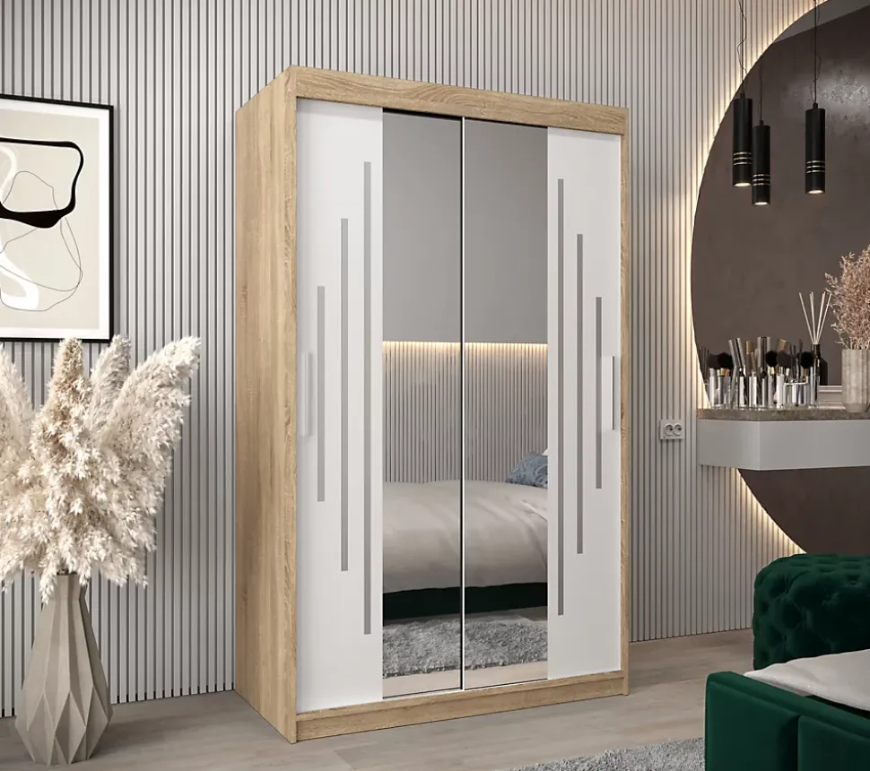 Armoire York 1 a portes coulissantes H. 200 x L. 120 x P. 62 2 portes